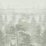 77069-1 Панно AS Creation 159*280, Олени в туманном лесу