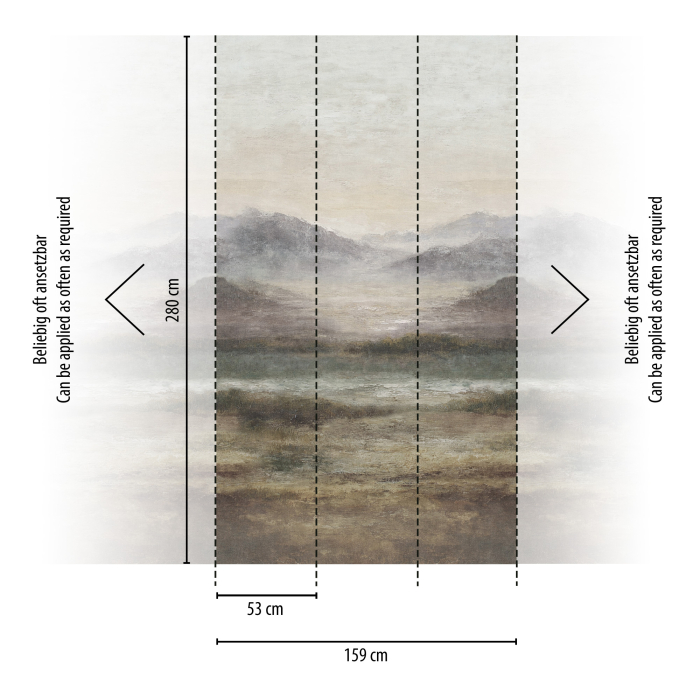 79236-4 Панно AS Creation 159*280, Туманные очертания гор